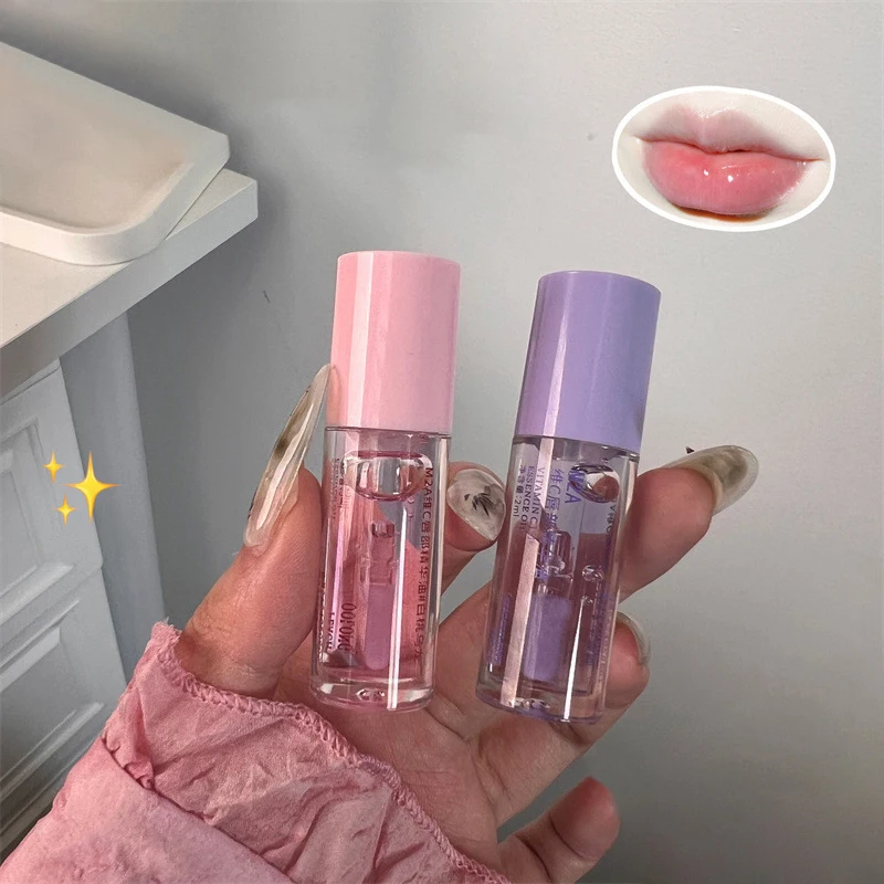 1pc Fruit Lip Oil Lip Moisturizing Transparent Water-Glossy Mirror Finis Non-Stick Lip Tint Lasting Cosmetic Liquid Lip