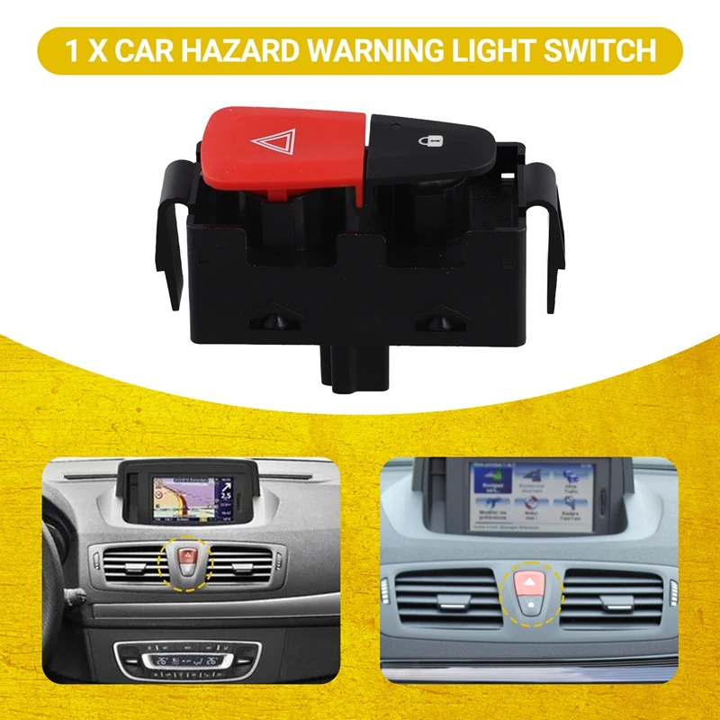 252100004R Car Hazard Warning Light Switch Assembly For RENAULT Fluence/ Scenic III Emergency Automotive Accessories