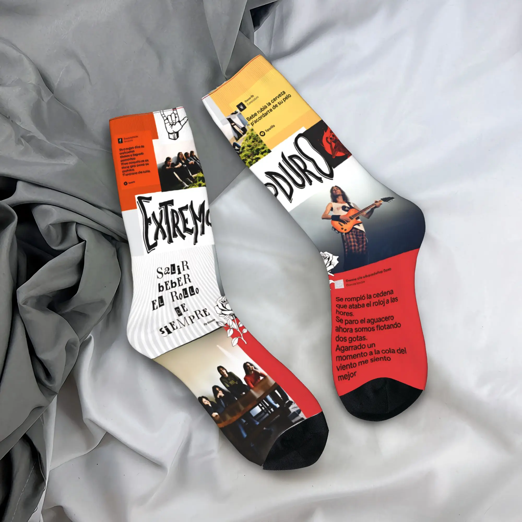 Fashion Rock Band Extremoduro Print Socks Spring  Stockings Leisure Adults Men Medium Soft Socks Sports Non Skid Socks