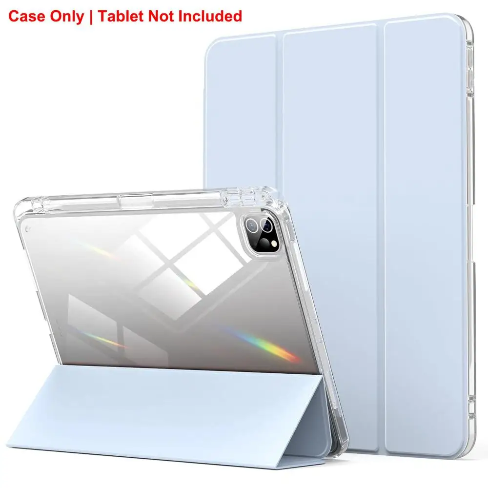 Transparante Crystal Tablet Case met penhouder voor iPad Pro 11 inch 2018 2020 2021 2022 PU Lederen Flip Magnetische Stand Case
