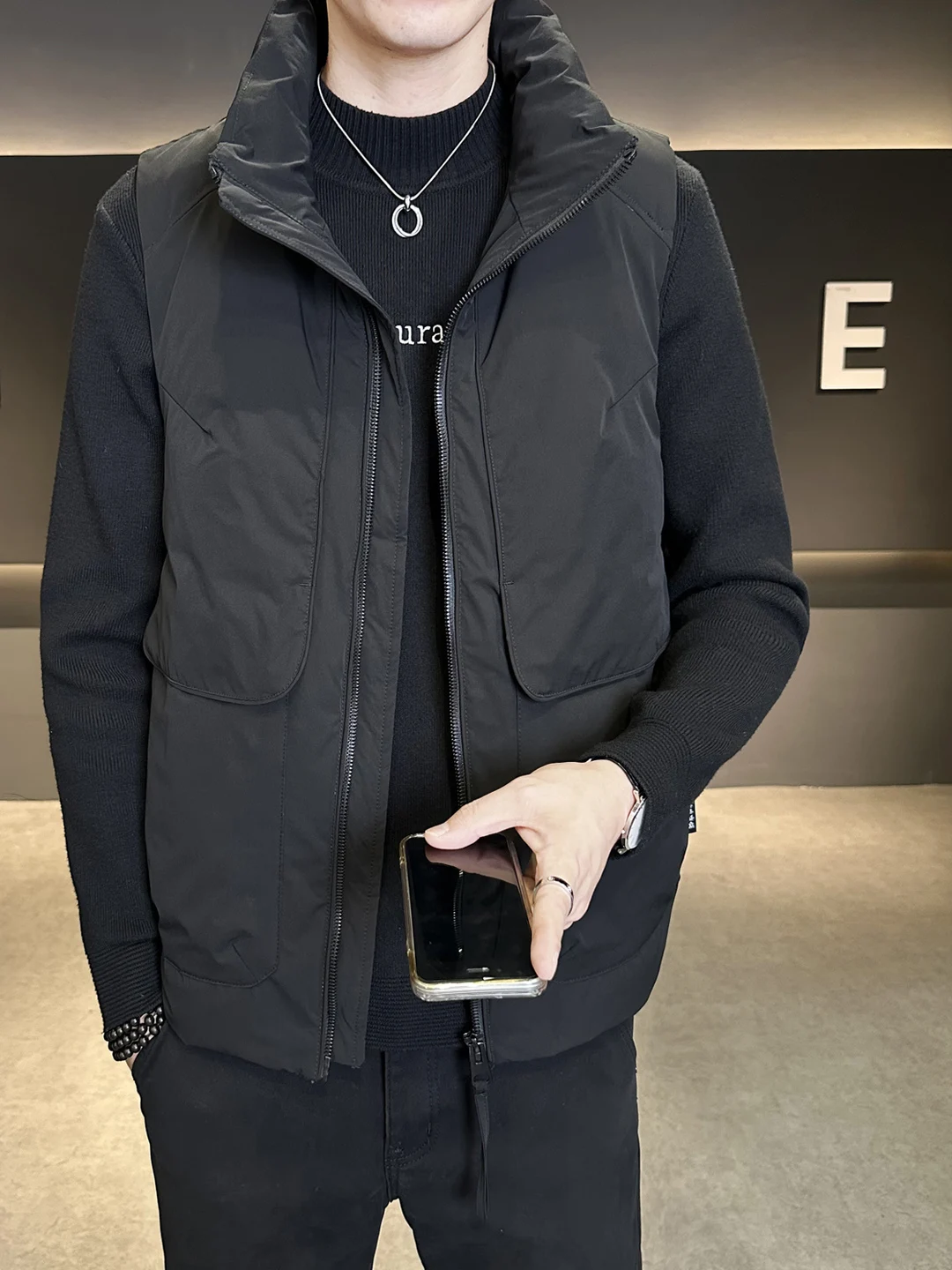 

Теплый пуховый жилет для мужчин, свободный крой, зимняя рабочая одежда, молодежный стиль, из полиэфирного волокна, верхняя одежда на молнии