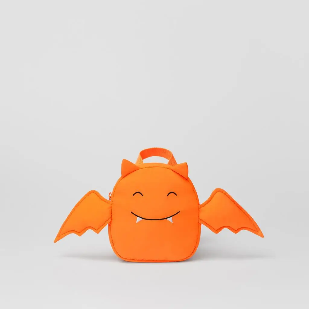 Fluorescent Orange Kindergarten Devil Cartoon Halloween Lightweight Backpack for Children