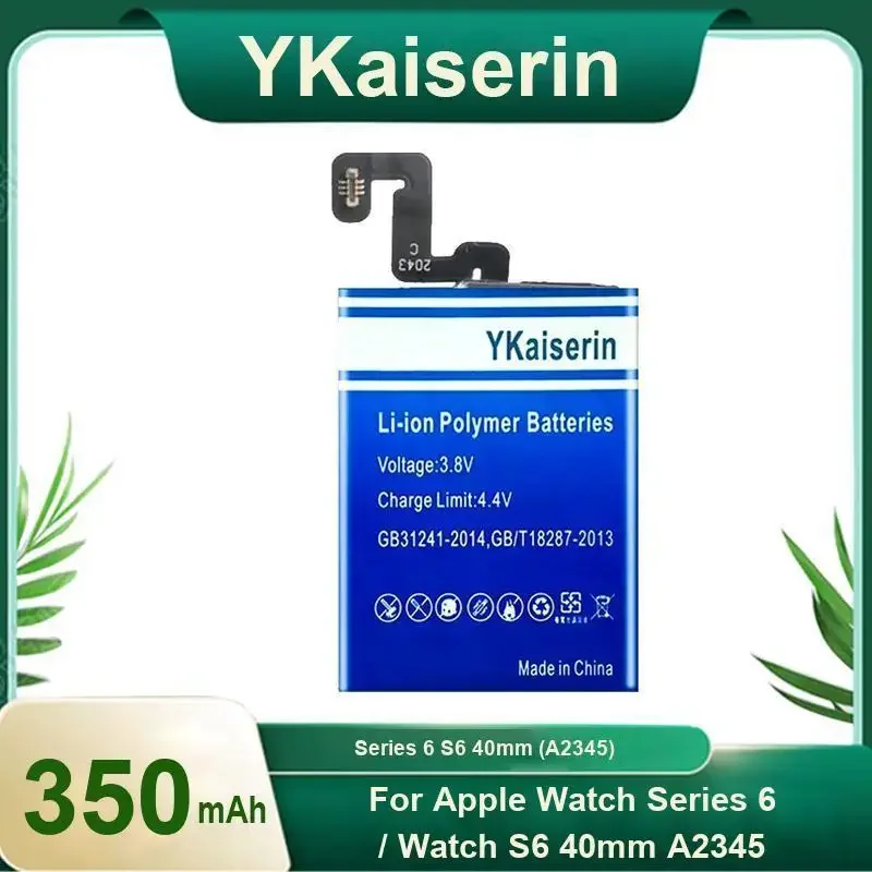

YKaiserin 350mAh 6th Replacement Battery for Apple Watch Series 6 Series6 S6 40mm A2345 Batterie Bateria Warranty 2 Years + Tool