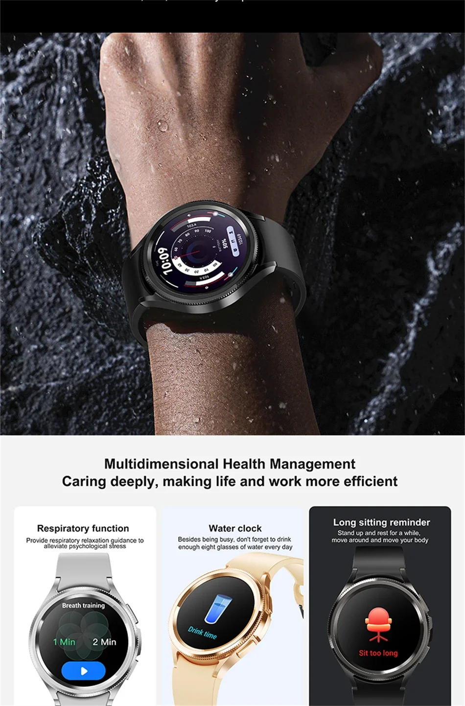2026 Neue Watch 6 Classic Smartwatch für Damen, modisch, mit Bluetooth-Anruf, Sprachassistent, Gesundheitsüberwachung, kompatibel mit Android und iOS, Smartwatch für Herren – Detail 14