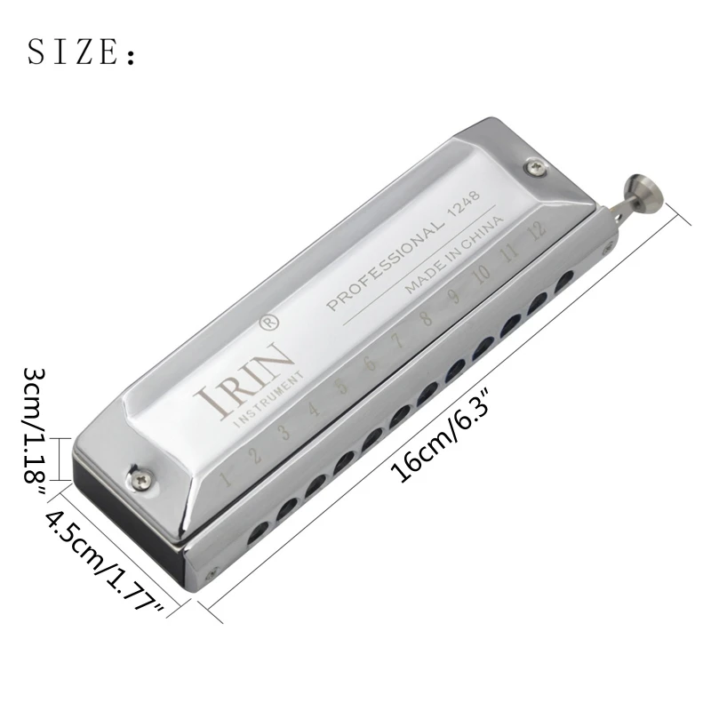 12 Hole 48 Tone Harmonica Mouth Musical Instrument Easy Playing DropShipping