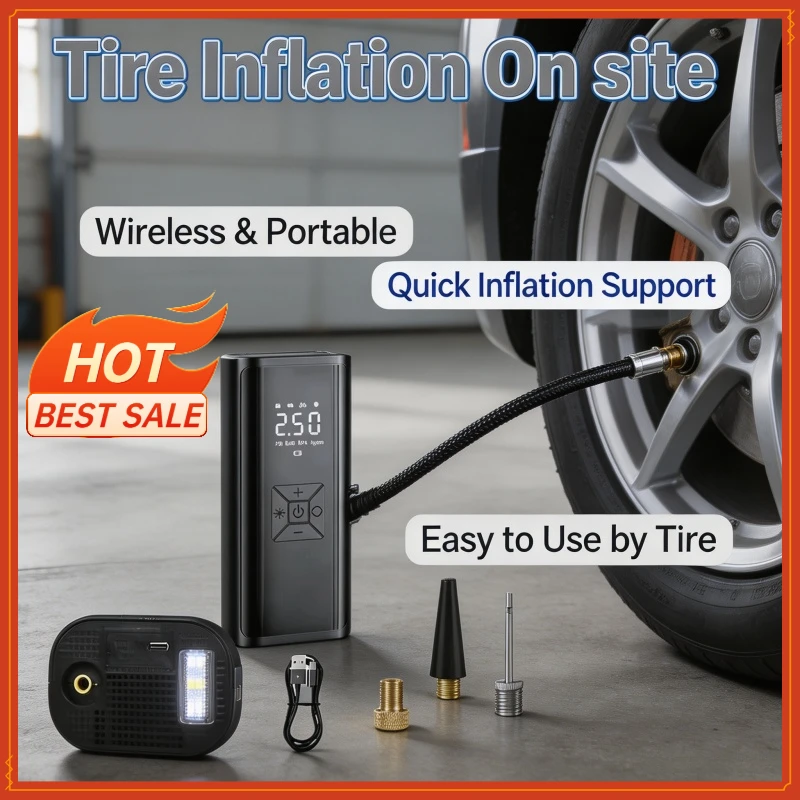 1pc Wireless Car Air Compressor Air Pump Electric Tire Inflator Pump for Motorcycle Bicycle Boat AUTO Tyre Balls Inflatable