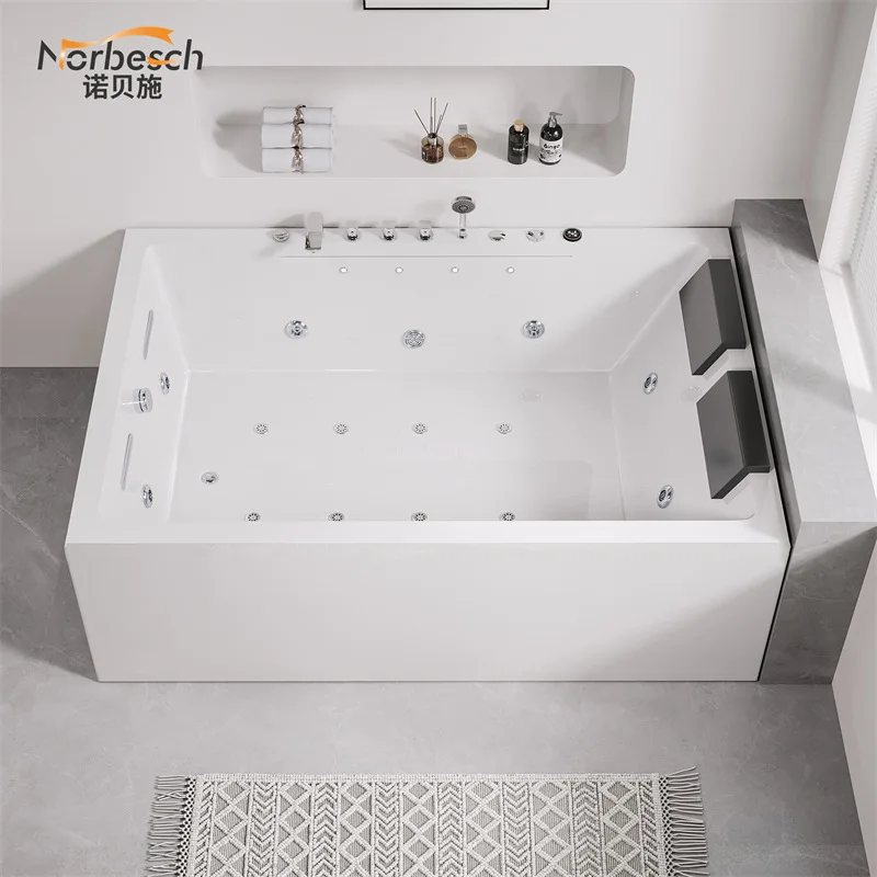 Household Double Surfing Jacuzzi Acrylic Bathtub ,with Constant Temperature Integrated Design, Large Size for Couples, Hotel,