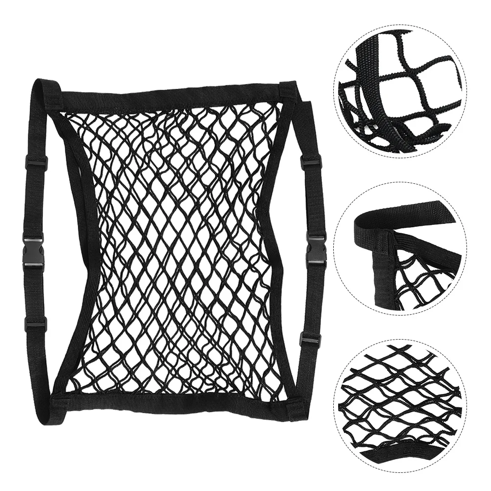 

2-Layer Car Seat Organizer Front Seat Storage Net Pocket For Car Basket Cargo Truck Organizer Elastic Hanging Latex Pp Material