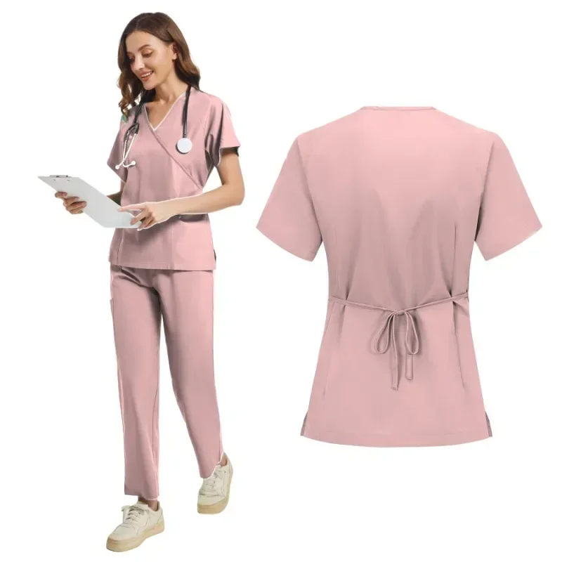 Vrouwen Scrub Sets Slim Fit Medische Scrubs Uniforme Verpleegkundige Accessoires Ziekenhuis Chirurgie Jurken Tandheelkundige Kliniek Schoonheidssalon Werkkleding