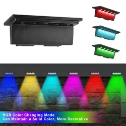 Solar Deck Lights Outdoor Stairs Fence Yard Patio Step Lamp Waterproof Led RGB Garden Terrace Guardrail Pathway Solar Light