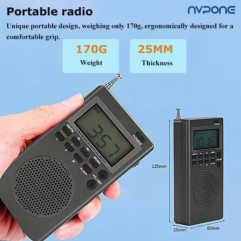 محمول صغير 9K/10K أجهزة الراديو استقبال المدمج في المتكلم FM AM راديو الخلفية HD شاشة عرض ساعة تنبيه النوم الموقت كبار السن هدية #2