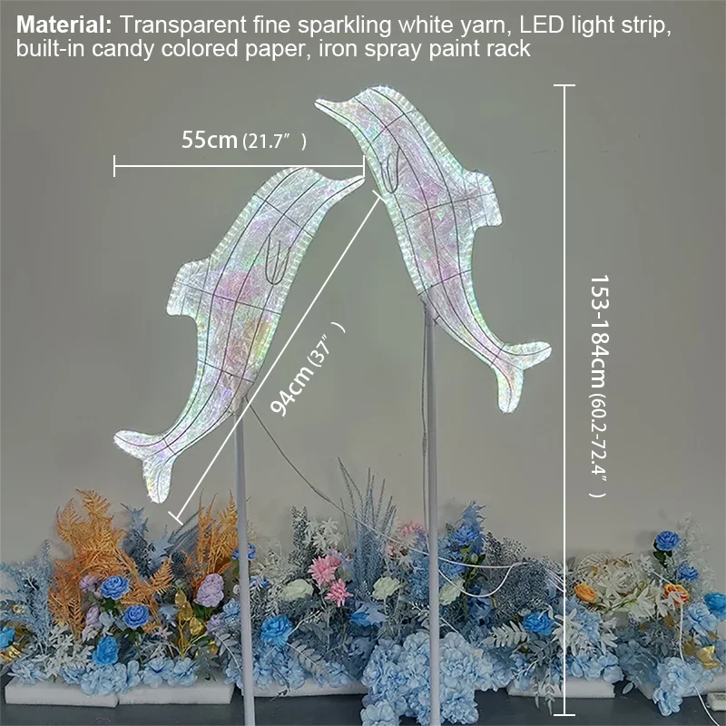Karlos-小さなイルカのLED舞台照明,モダンな結婚式のランタン,エリアアクセサリー,街路灯,お祭りの雰囲気,背景装飾