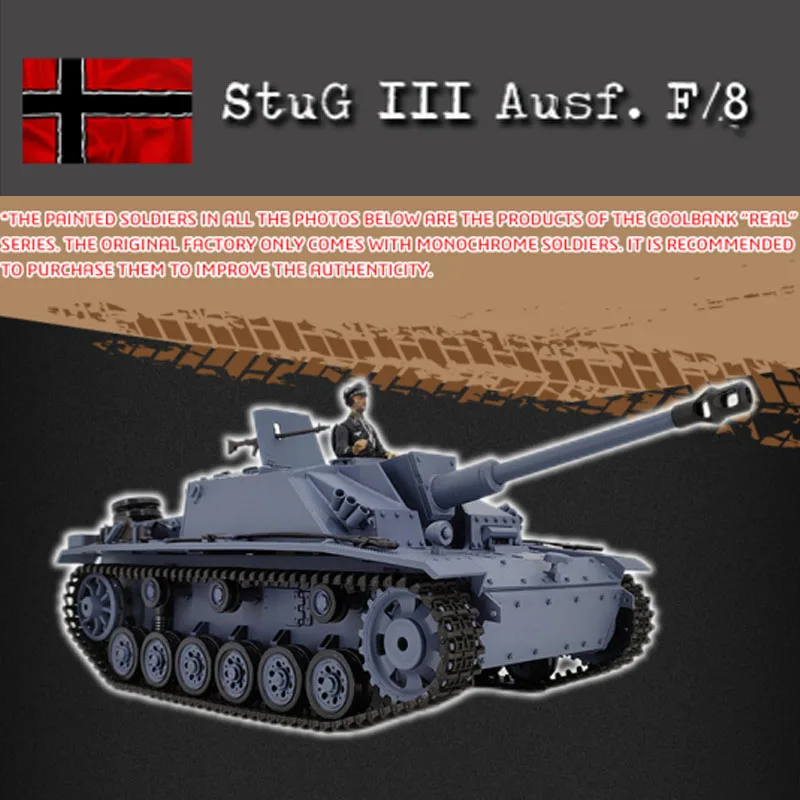 Kubing Ke 2.4g Rc 3868 German Type Iii F-8 Remote Control Climbing Tank Play Bomb Battle Tank Adult Model Decoration Toy Gift