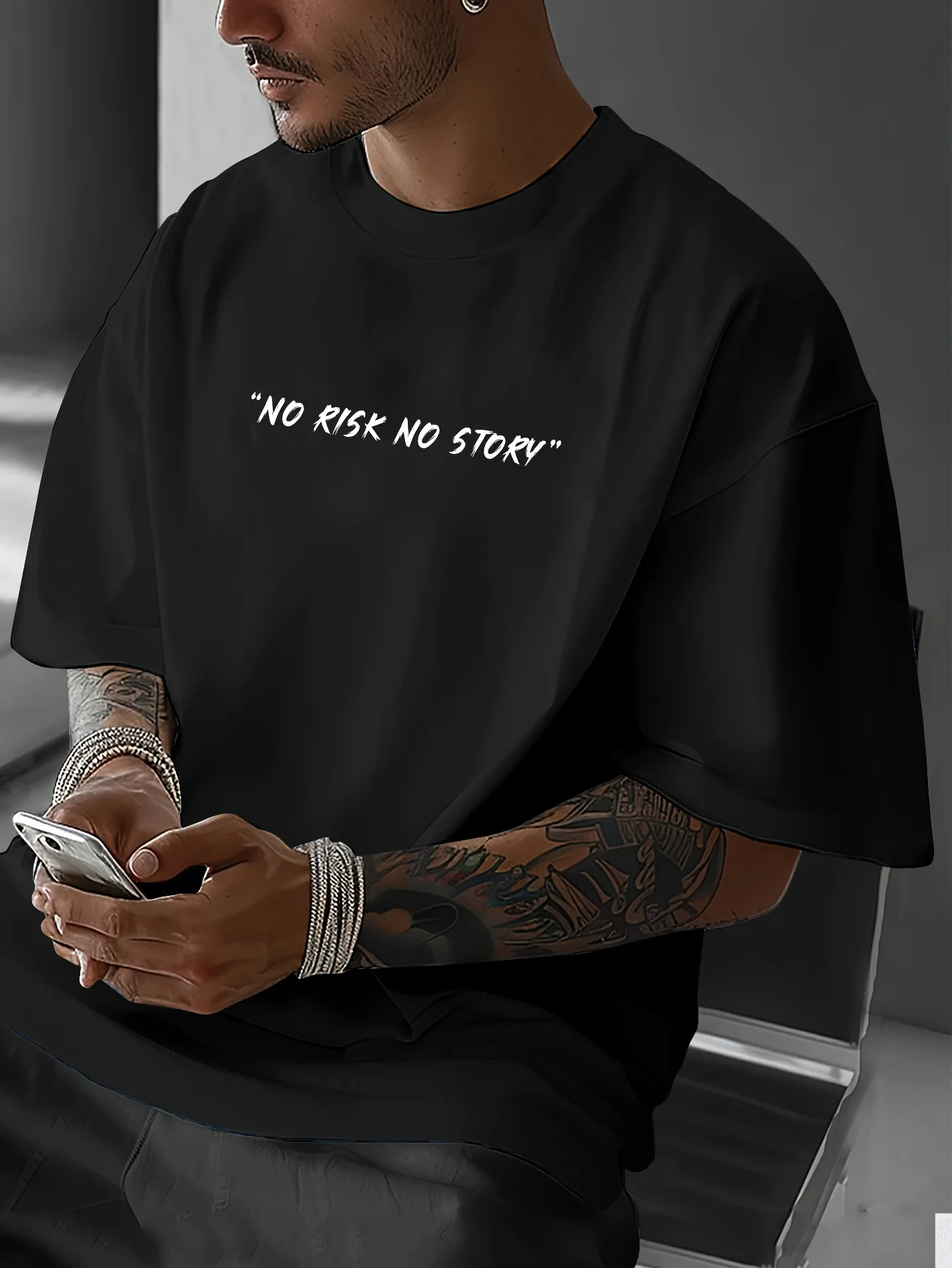 Eagle Print T-Shirt with The Slogan 