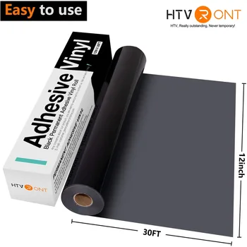 HTVRONT 12inX30ft/30x900cm גליל ויניל מבריק קבוע למכונת חיתוך Cricut DIY כוס זכוכית תיק טלפון מדבקות קישוט