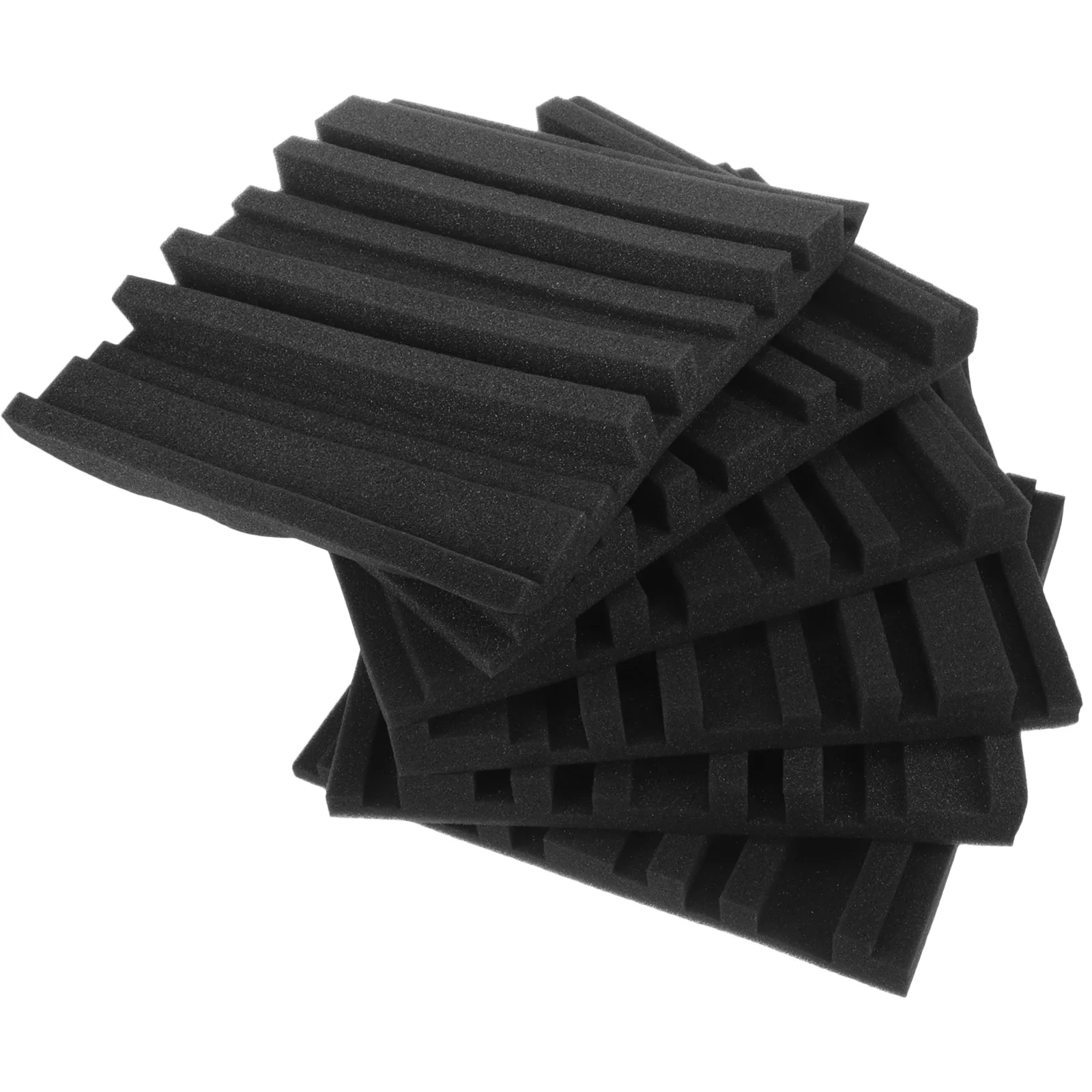 

6 Pcs Sound Absorbing Cotton 30x30x2 5cm Black High Density Studio Acoustic Foam Panels Soundproofing Wall Treatment