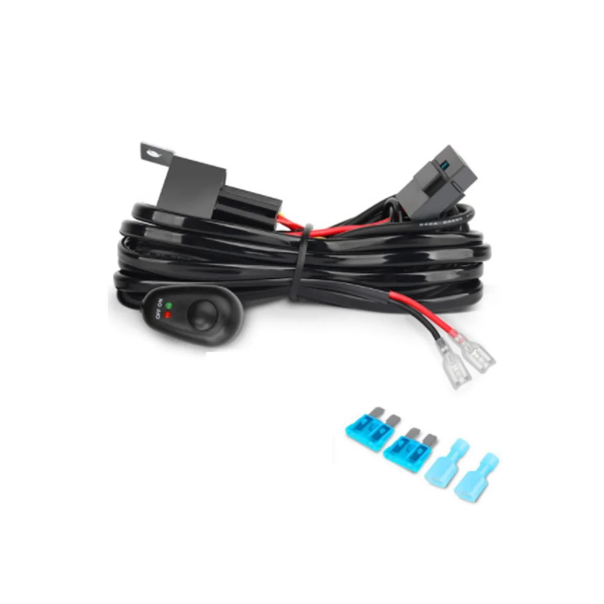 

Wiring Harness Kit for 1 Light Fuse On-Off Switch 12V 40A Relay 180 W/ 300W for 4-52 Inch Led Work Light