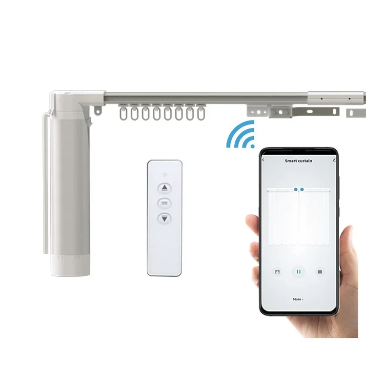 

Heavy-Duty Silent Electric Curtain Tracks Wireless Remote Controller Wall Switch Motorized Curtain App Control Curtain Motor