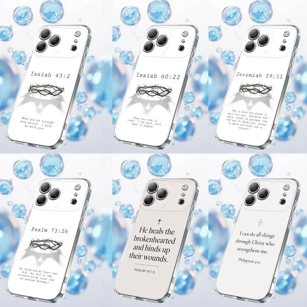 

God Jesus Isaiah Psalm Jeremiah Peter Phone Case For iPhone 17,16,15,14,13,12,11 Plus,Pro,Max,Plus,E,Air,Mini Transparent Cover