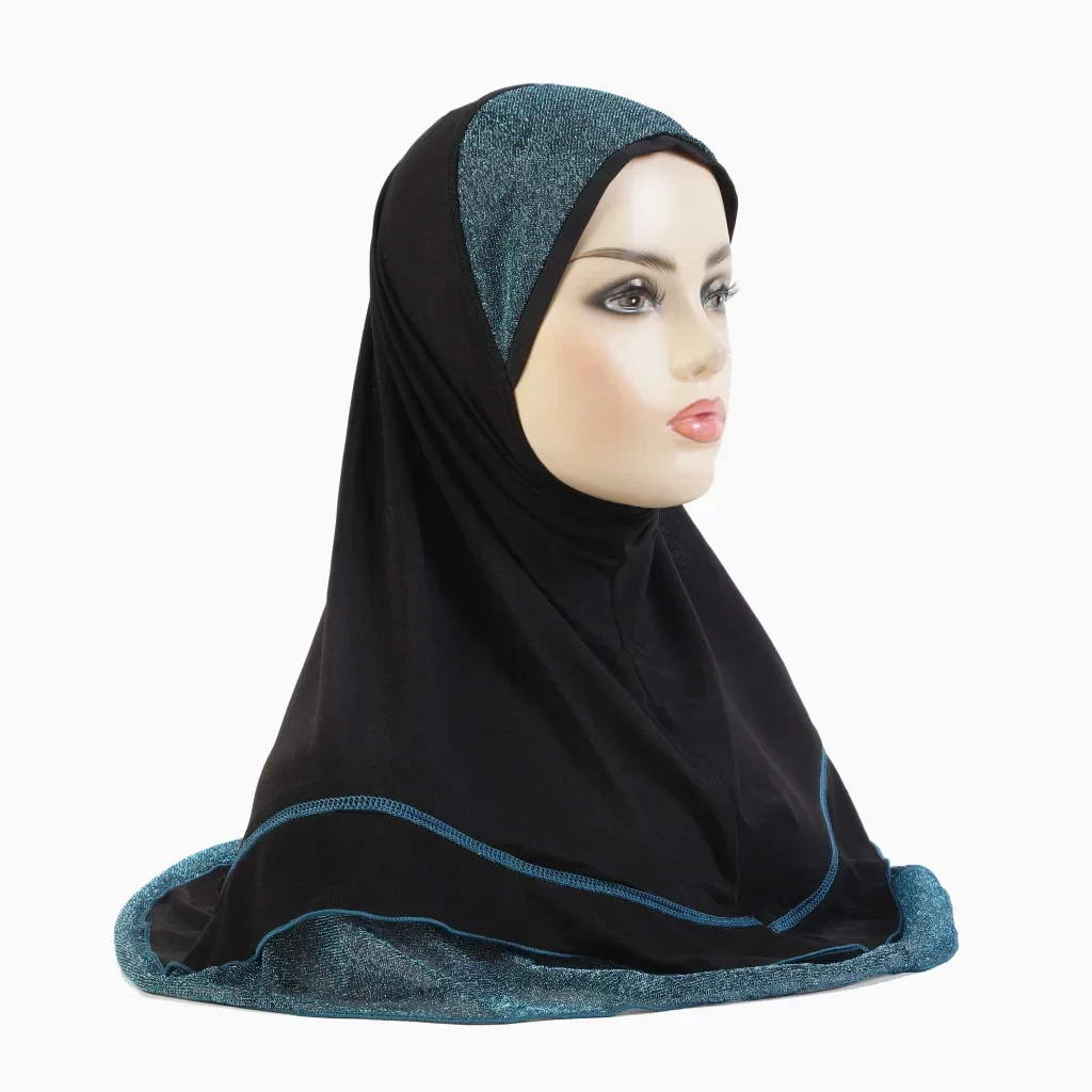 

H310 One Piece Muslim Hijab Women Instant Scarf Glitter Khimar Headscarf Turban Pull On Ready Made To Wear Shawls Wrap Niqab