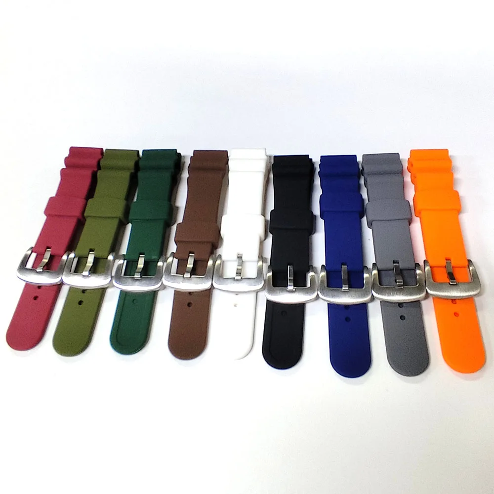 

22 мм черный/зеленый ремешок мужские часы качественный резиновый ремешок аксессуары детали часов люксовый бренд ремешки для часов