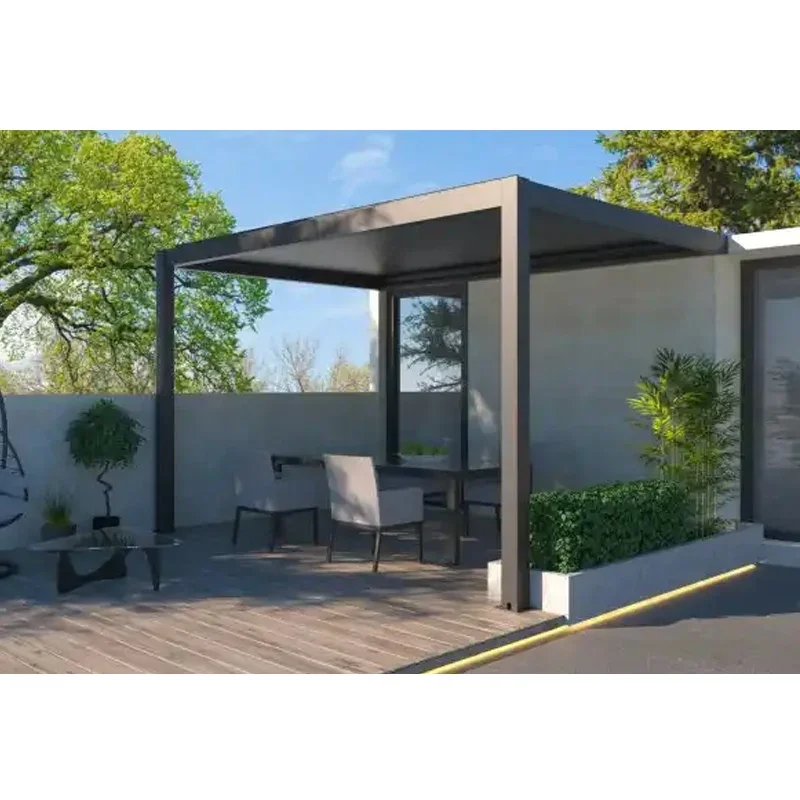 Bioclimatic Aluminum  Pergola 10x10ft 1 square meter price waterproof  louver roof can be flipped manually for outdoor patio