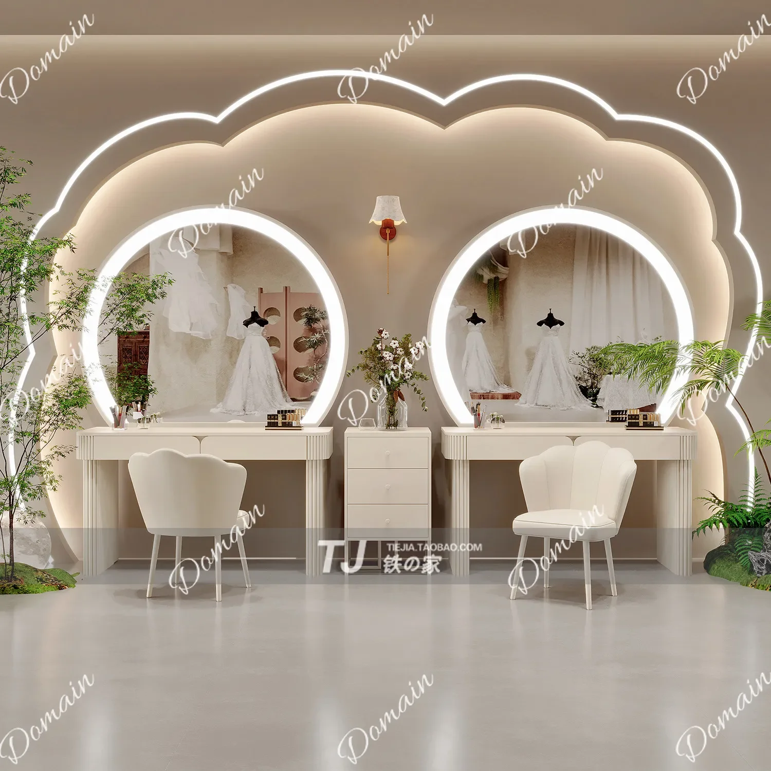 N5 Photo studio professional dressing table with lamp beauty salon wedding shop photography makeup artist special dressing table