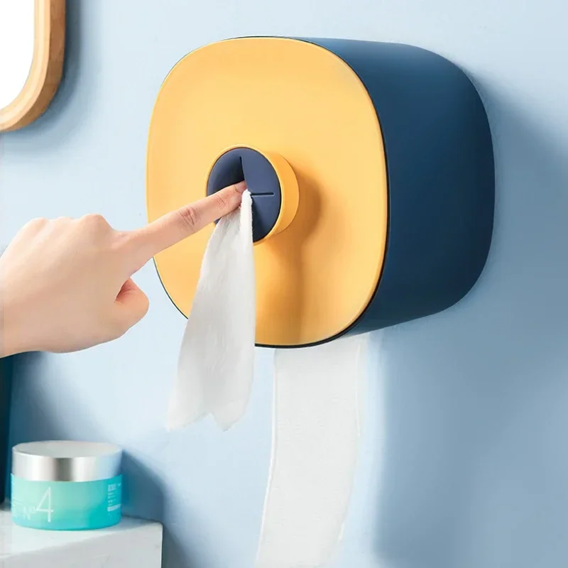 Wall Mounted Toilet Paper Holder Waterproof Toilet Roll Dispenser Disposable Face Towel Storage Box Bathroom Accessories