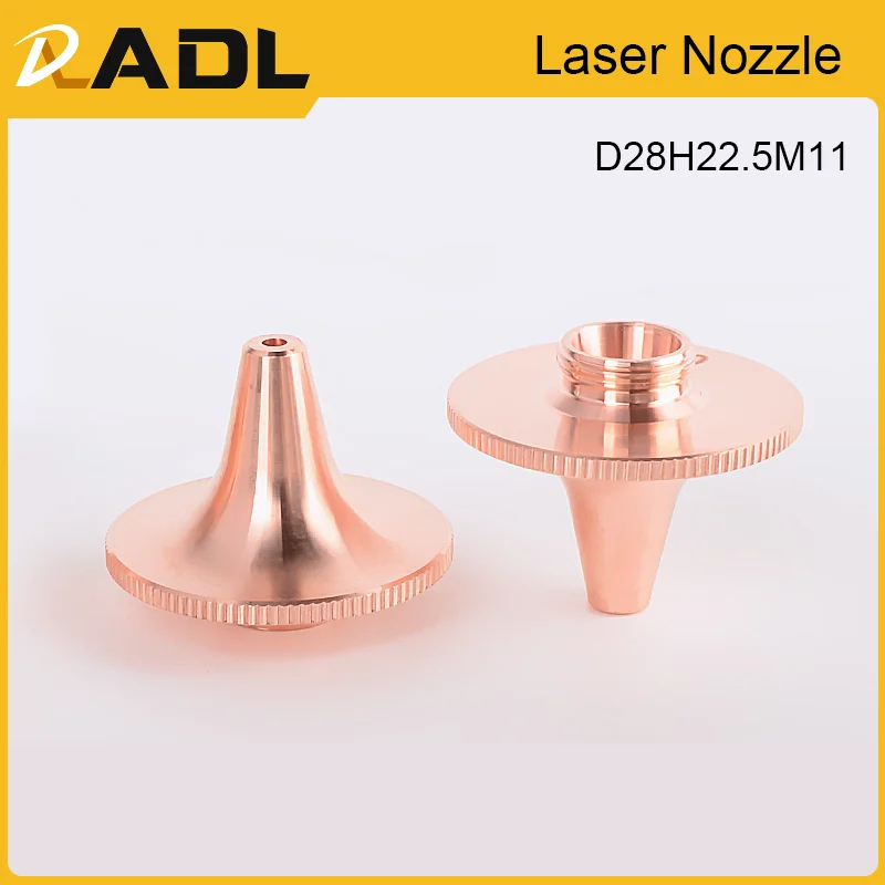 ADL 10pcs/lot D Type Laser Nozzle Single Layer Dia.28mm H22.5 Caliber1.0-5.0 for OEM Precitec Fiber Laser Cutting Head