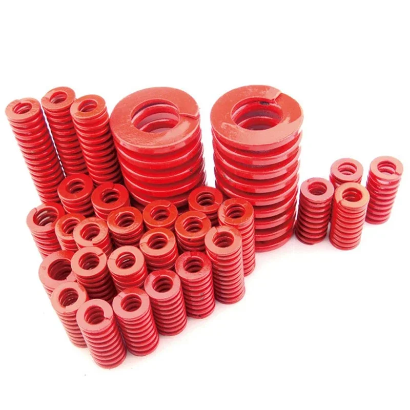 2/4Pcs Red Medium Load Die Mold Spring Compression Spring Steel  O Diameter 8 10 12 14 16 18 20 22 25 27 30 35mm Length 15-200mm