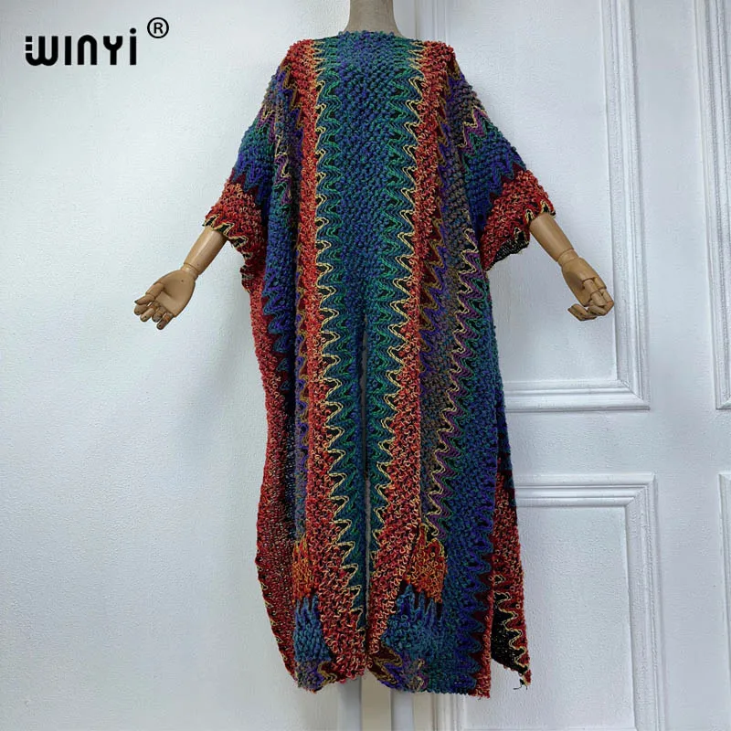 WINYI Winter ethnic dress Comfort Warm fashion kaftan Holiday dress Elegant Africa Women Boho party winter kaftan for women