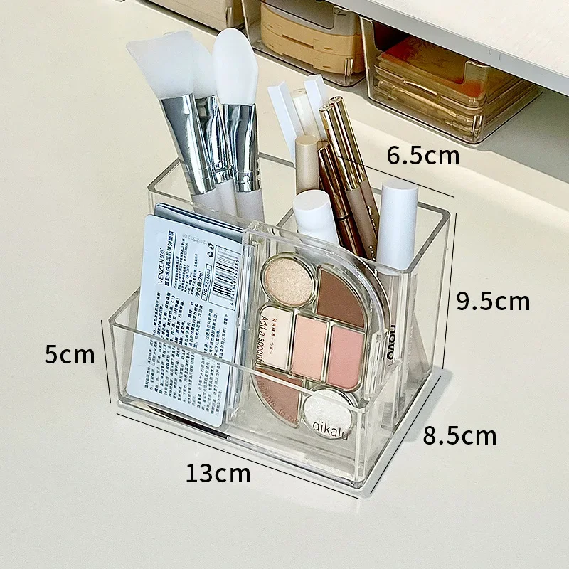 1 set 3-5 grid Transparent acrylic makeup box,makeup brush bucket,makeup organizer,student desk pen holder jewelry storage box