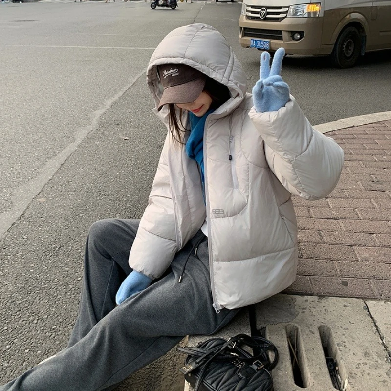 2025 가을 겨울 여성 파카 코트 한국 신상 루즈 후드 두꺼운 따뜻한 숏 다운 코튼 패딩 재킷 여성 아우터웨어 탑스