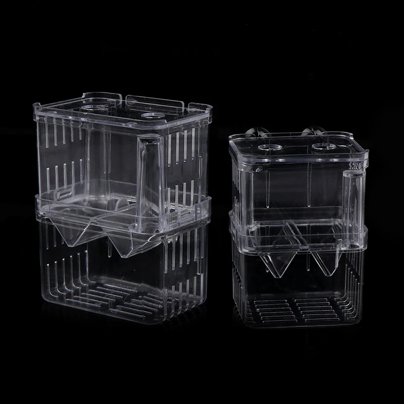 Double-Deck Clear Fish Breeding Isolation Box Aquarium Fish Tank Hatching House