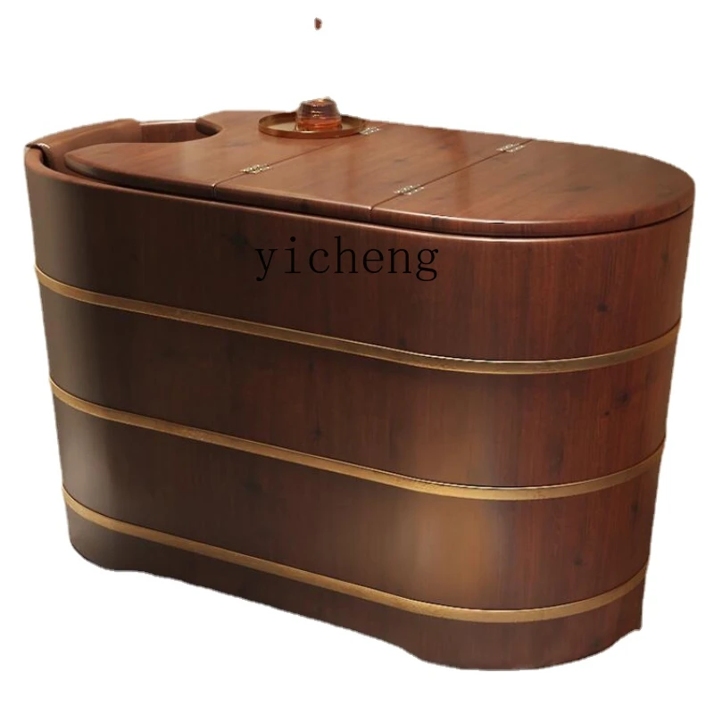 

YY Bath Bucket Home Full Body Can Be Fumigated High Depth Bath Barrel Wooden Bathtub