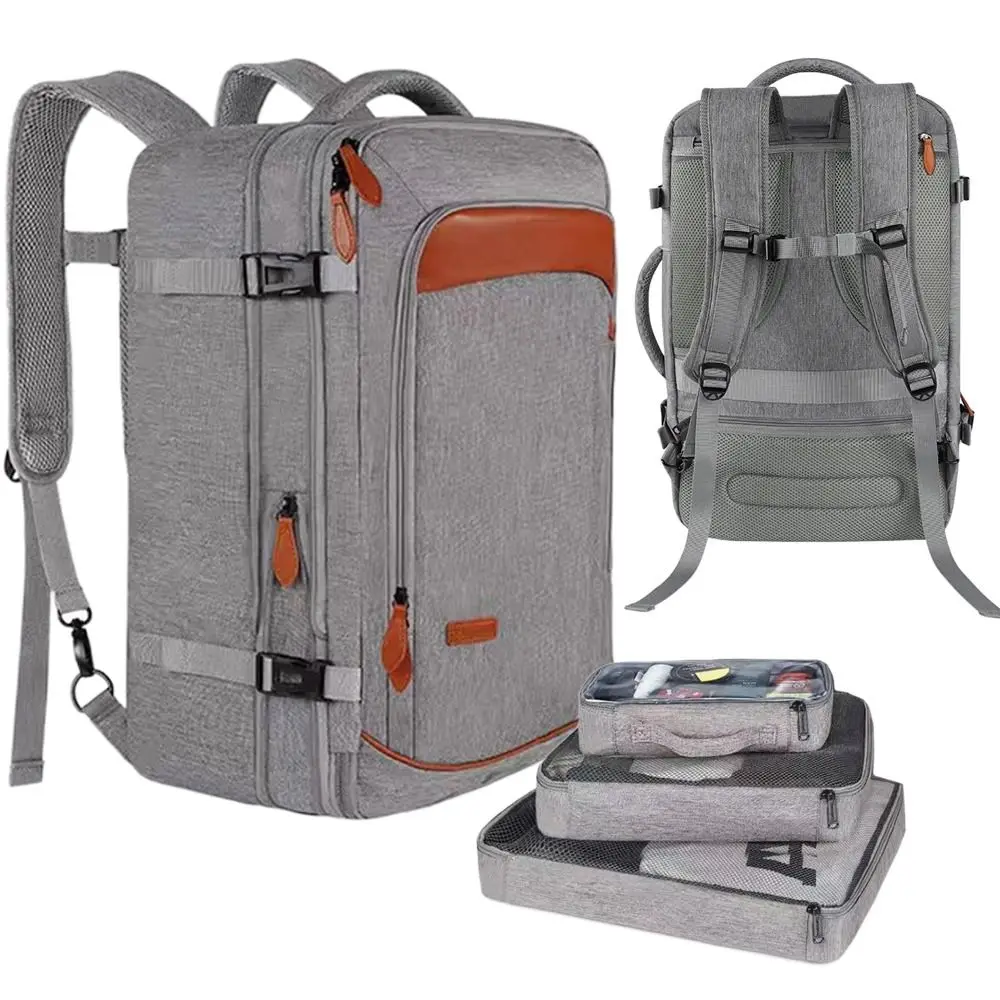 

Fashion 50L Large Travel Backpack Oxford Expandable Carry On Backpack Shoe Pouch Waterproof Travel Luggage Bagpack Hiking