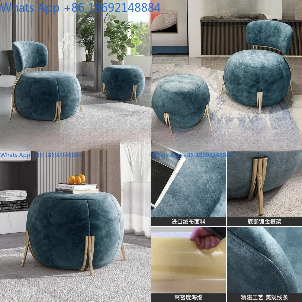 

Plush Velvet Single Sofa Chair for Living Room Lounge Seating with Ottoman
