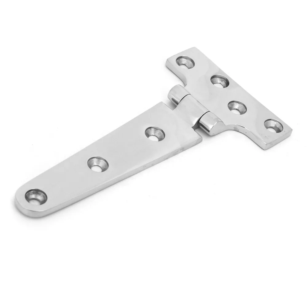 2 PCS Heavy Duty 316 Stainless Steel T Hinge 6x3 Inch With Screws Strap Hinge Marine Grade Boat Hatch Hinge for Boats and Doors