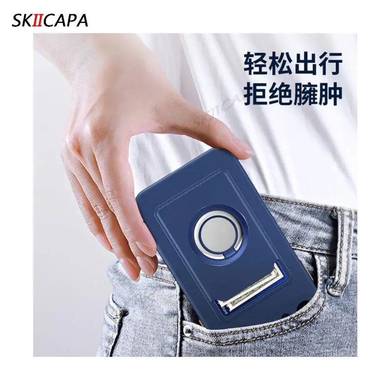 For Samsung A24 4G A54 A34 A14 5G Card Slot Wallet Holder Silicone Cover For Galaxy A73 A23 A53 A33 A13 Magnetic Ring Stand Case view 4