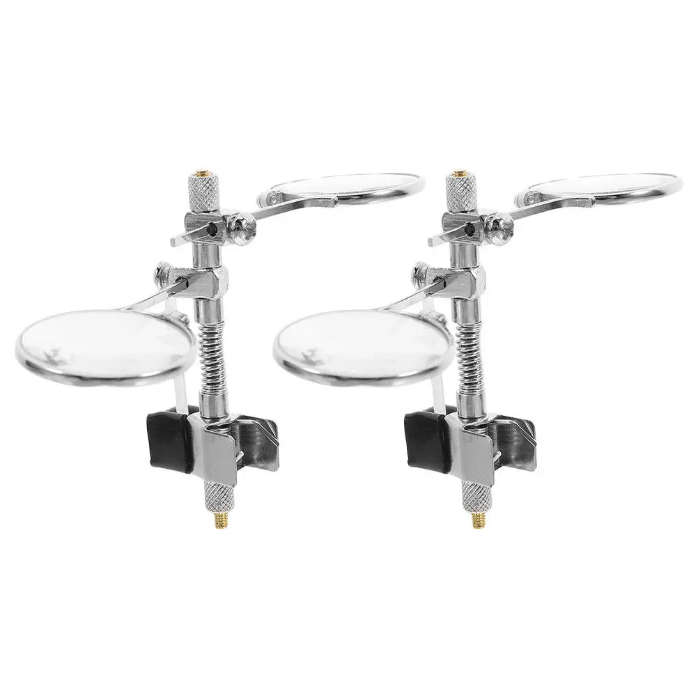 

2Pcs Clip-on Glasses Magnifier 25Mm Double Lens High Magnification Watchmaker Loupe Jewelry Repair Eyeglass Clip Precision
