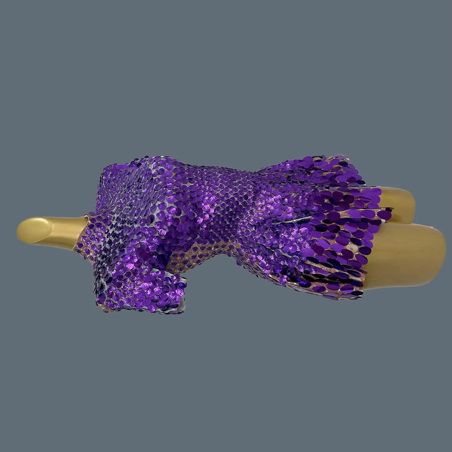

Short Sleeve Sparkly Shell Sequins Dress Women Drag Queen Costume Night Clubwear Ballroom Cheerleading Las Vegas Show Jinsique