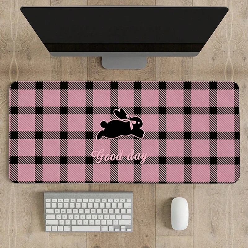 Cute Rabbit Leather Mouse Pad Extra Large Girl Sweet Table Mat Premium PC Leather Pad Keyboard Smooth Mousepad Non-Slip Base