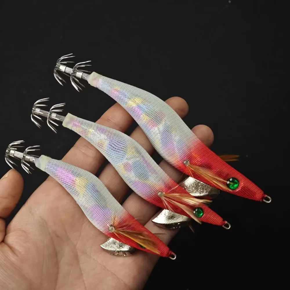 Ackibbik 10 قطعة/المجموعة/المجموعة توهج الروبيان الحقيقي الصيد السحر خطاف على شكل سمكة السحر المياه المالحة الروبيان الطعم السنانير الحبار الصيد اكسسوارات #6