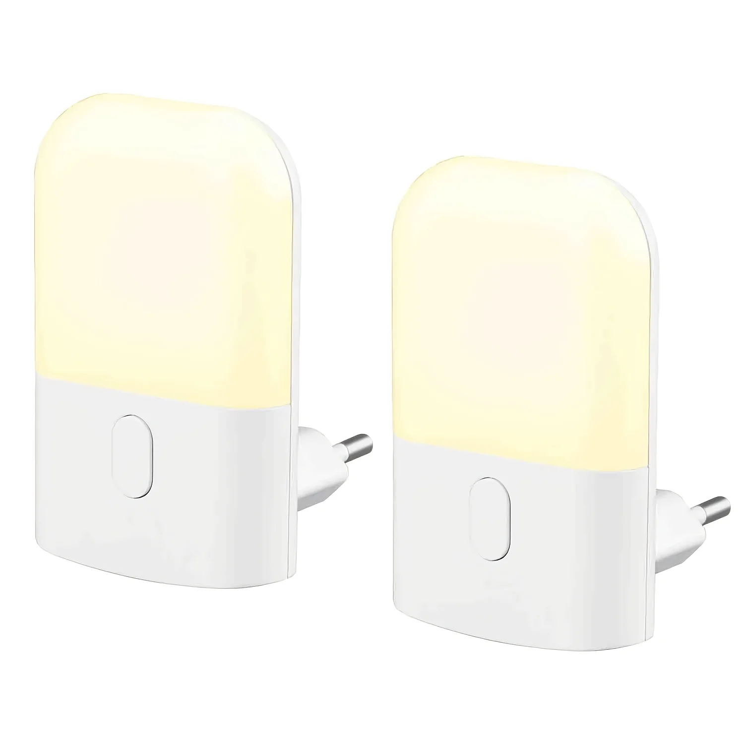 1pc/2pcs Plug-in LED Night Light, Mini Warm White LED Nightlight, Adjustable Brightness for Bedroom, Bathroom, Kitchen, Hallway