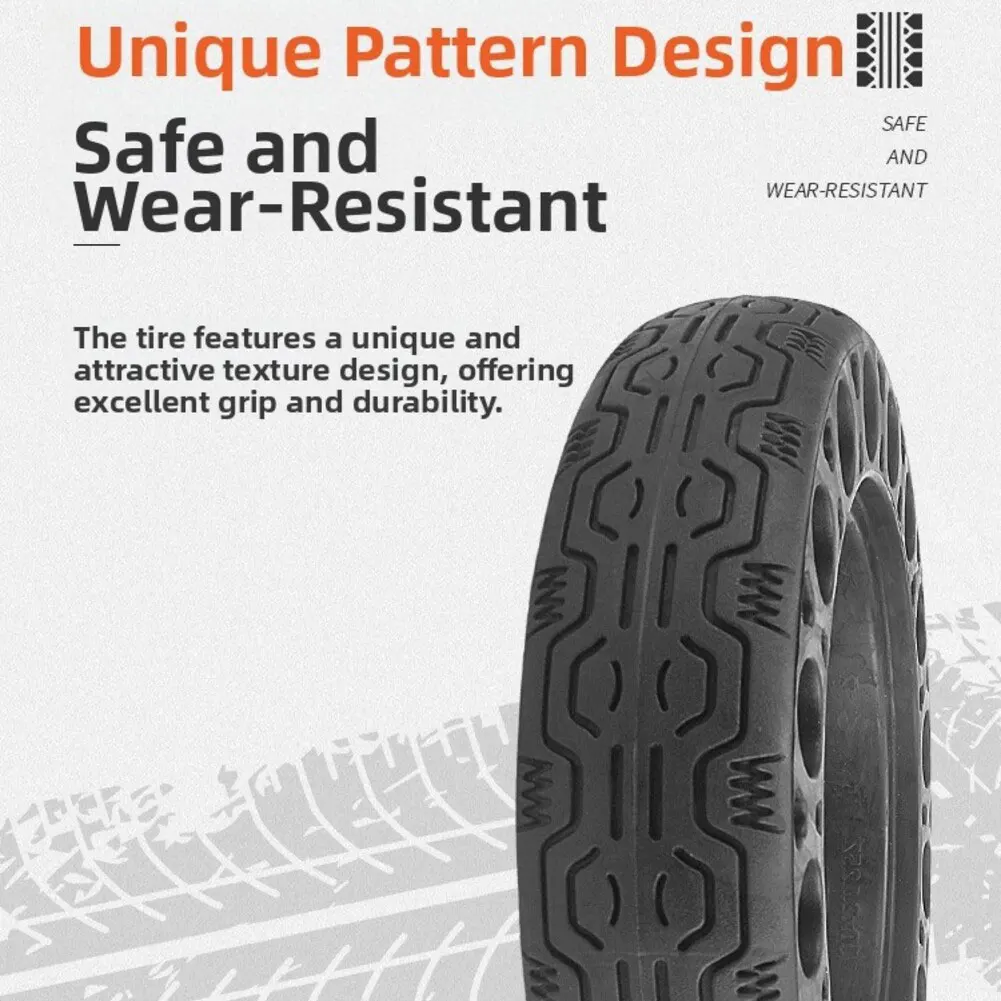 

New 10x2.125 Electric Scooter Tires Explosion-proof Anti-slip Tire Rubber Electric Scooter Tubeless Tyre Solid Wheel Tire Parts