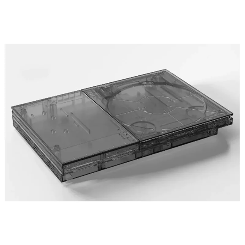 PS2スリム用透明交換シェル、プレイステーション2スリムゲーム機用フルハウジングケース
