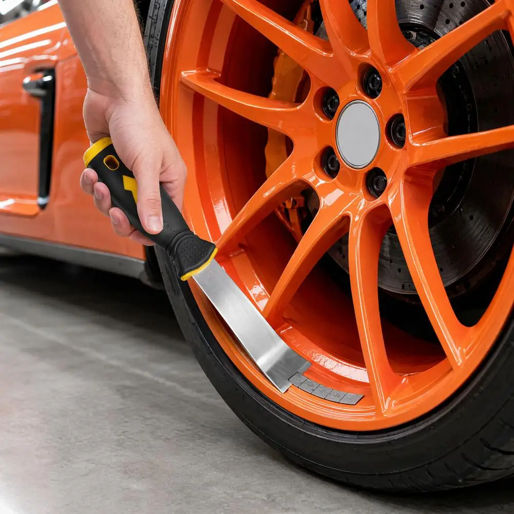 Car Tire Weight Remover Adhesive Stick-on Wheel Weight Scraper with Ergonomic Handle Tire Weights Remover for Auto, SUVs, Trucks
