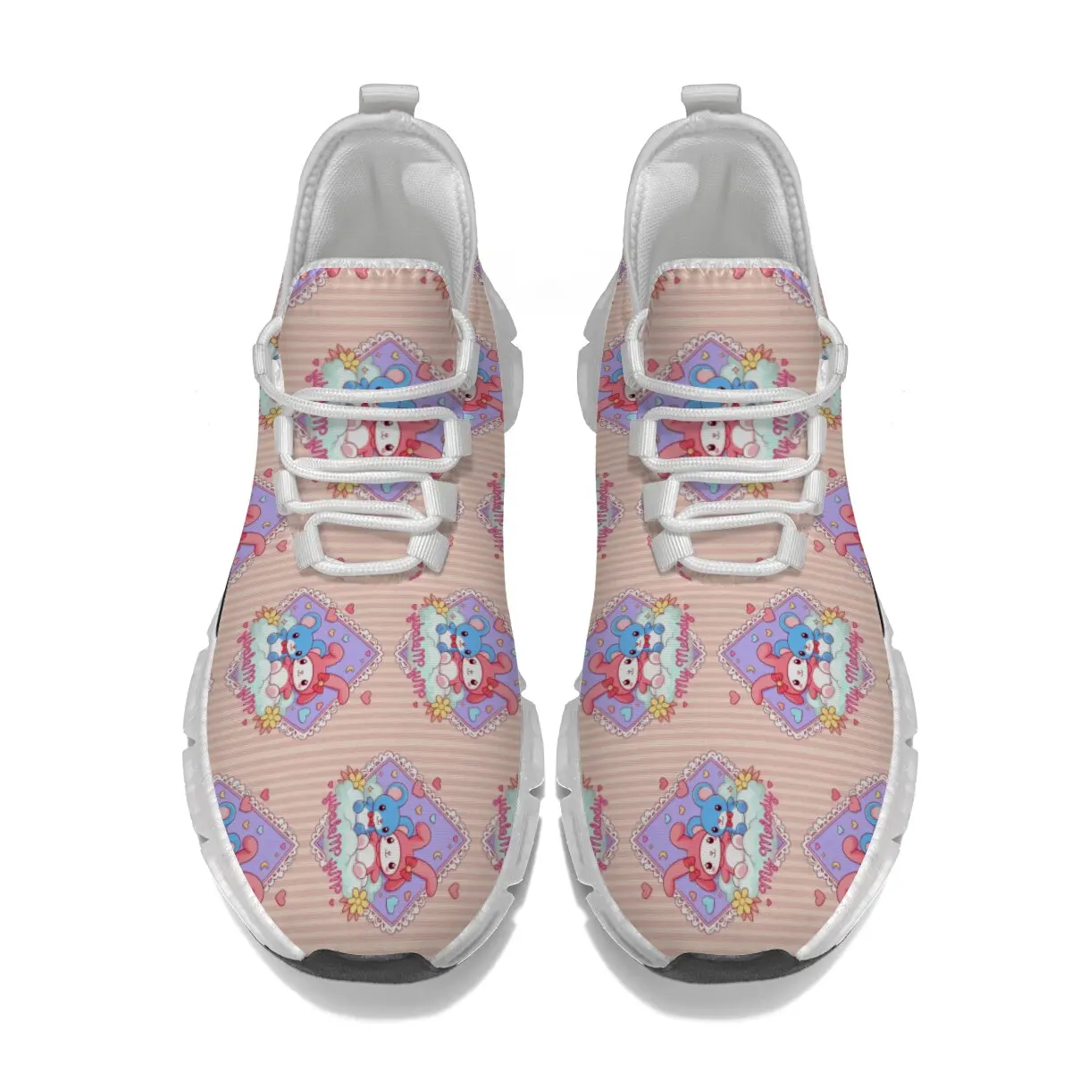 Disney melody clássico tênis ao ar livre sapatos casuais homens confortáveis sapatos de caminhada outono feminino tênis apartamentos rendas até sapatos