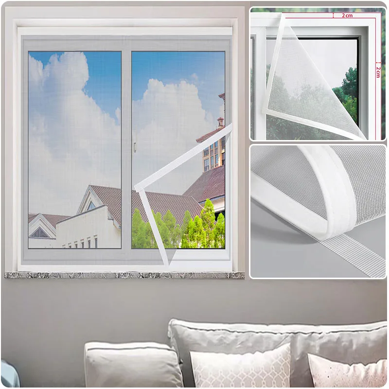 Futaoyyt Summer Mosquito Repellent Invisible Mosquito Net with White Screen for Easy Installation and Non-Porous Tape Design