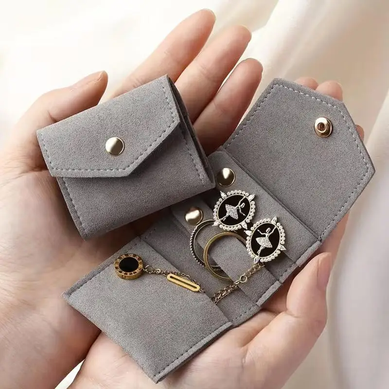 1pc Storage Folding Bag Mini Jewelry Organizer Bag Cute Gift for Women Suitable for Ring Earring Necklace Storage